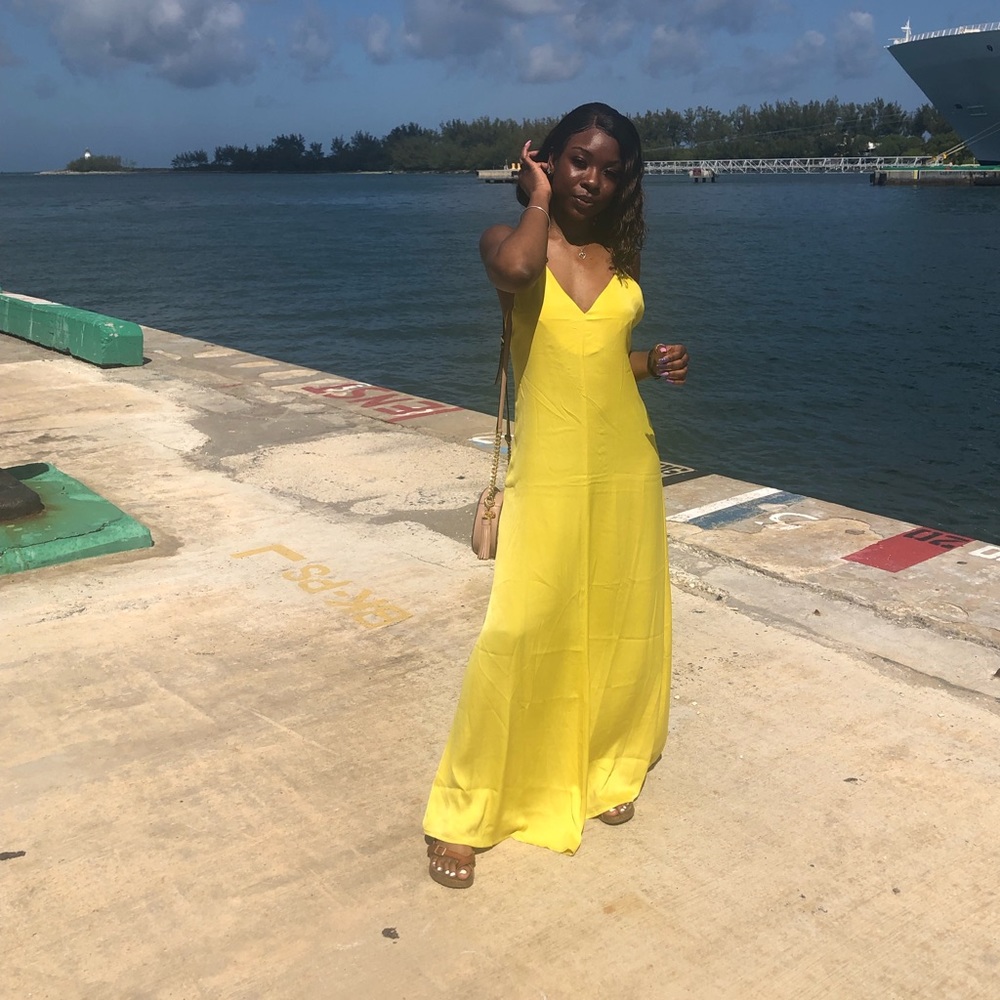 Yellow maxi dress